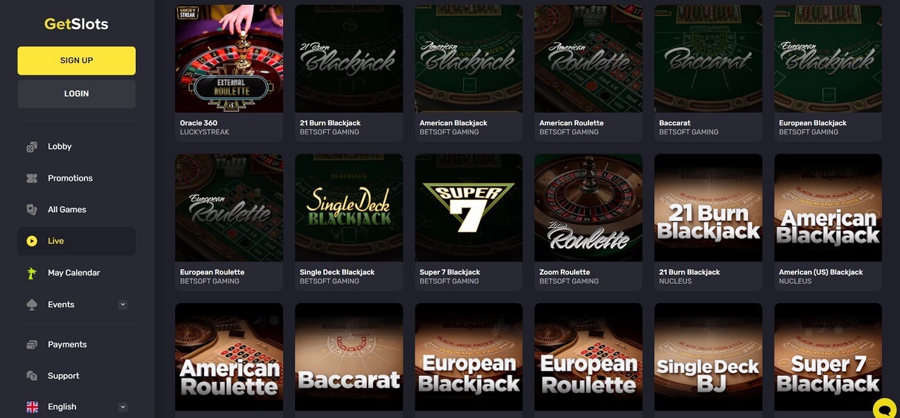 get slots casino live dealer games