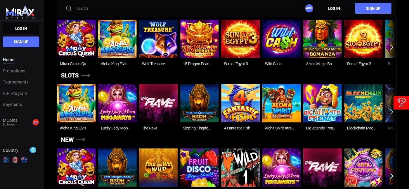 mirax casino slots